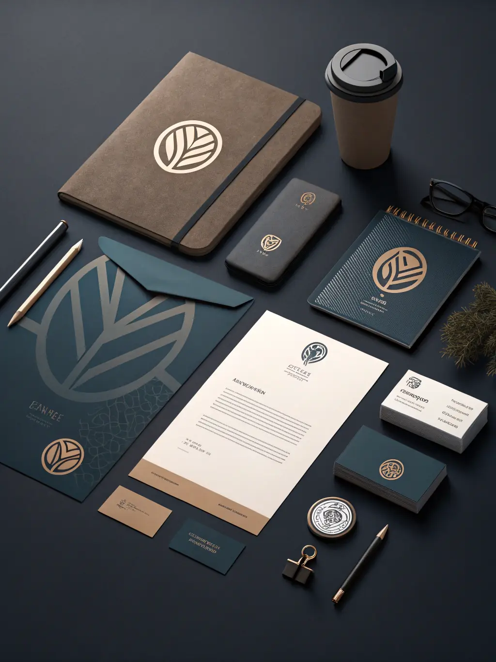 A collection of logo concepts and branding visuals on display, representing India Stand Build's expertise in branding and logo development.